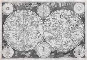 1680 De Wit Map of the Celestial Hemispheres (Stars and Constellations)