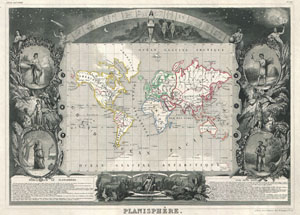 1847 Levasseur Map of the World