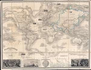 1851 Vuillemin Map of the World on Mercator's Projection