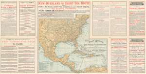 1889 Matthews Map of North America w/ routes from Tampa, Florida