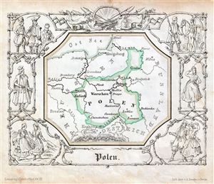 1846 Lowenberg Whimsical Map of Poland