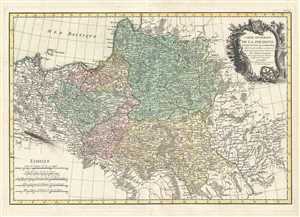 1762 Rizzi Zannoni Map of Poland and Lithuania