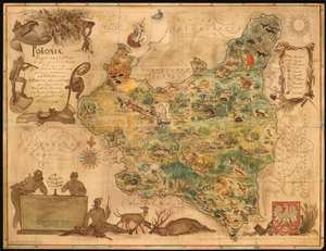 1938 Kanarek and Lipski Pictorial Nature Map of Poland