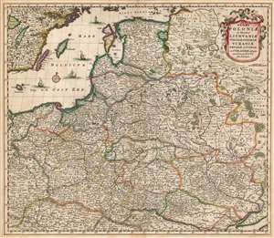 1680 De Wit Map of Poland and Lithuania
