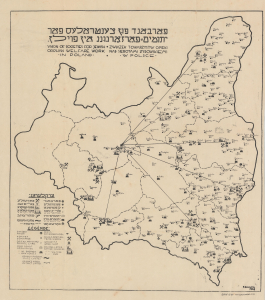 1928 Horowitz Map of Jewish Orphan Welfare Organizations, Poland