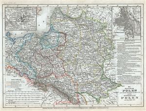 1852 Meyer Map of Poland and Lithuania after 1772 and 1815