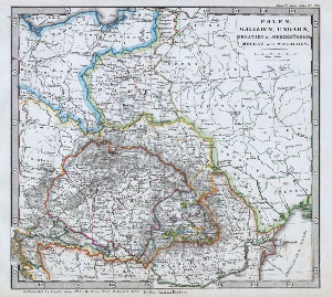 1862 Stieler Map of Poland and Hungary