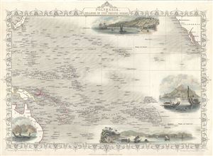 1851 Tallis and Rapkin Map of Polynesia