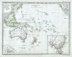 1862 Stieler Map of Australia and Polynesia