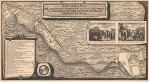 1785 Piranesi Ichnographic City Map or Plan of Ancient Pompeii, Italy