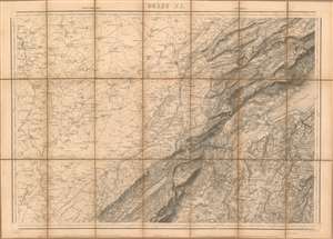 1875 Dufour Map of the French/ Swiss Border near Neuchatel