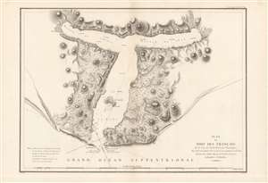 1786 La Perouse Map of Port de Français (Lituya Bay), Alaska