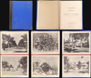 1938 Lynch Photo Portfolio Book / Map of Sunset Islands, Miami Beach, Florida