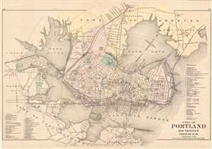 1885 Colby and Stuart Map of Portland, Maine