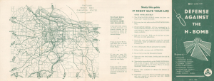 1955 Civil Defense Hydrogen Bomb Detonation Evacuation Map of Portland, Oregon