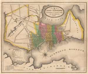 1834 D. G. Johnson Map of Portland, Maine