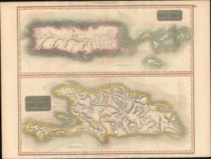 1815 Thomson Map of Porto Rico and Hispaniola