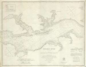 1877 U.S.C.S. Nautical Chart or Maritime Map of Part of the Potomac River