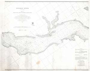 1862 U.S. Coast Survey Nautical Chart / Map of the Potomac River, Maryland and Virginia