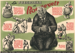1944 Italian Fascist Anti-American Anti-Roosevelt Broadside Deriding Hypocrisy
