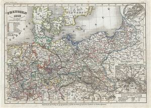 1849 Meyer Map of Prussia, Germany and the Germanic Confederation