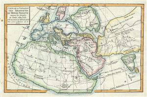 1770 Delisle de Sales Navigation Map of the Primitive World