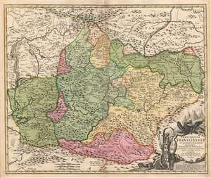 1716  Homann Map of Transylvania (Romania)
