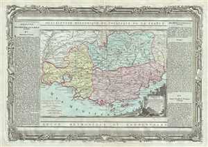 1786 Desnos Map of the Provence Region of France (French Riviera)