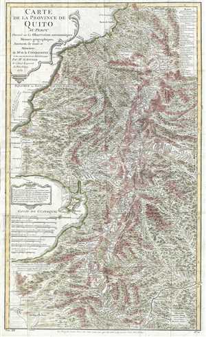 1751 D'Anville Map of Ecuador and Peru