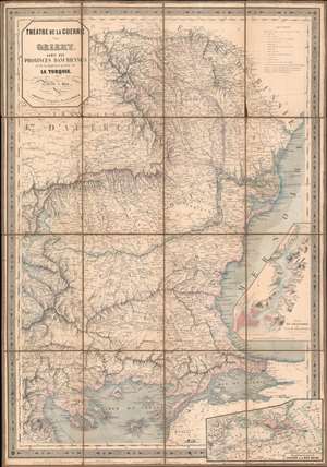 1854 Longuet Map of the Eastern Balkans and Black Sea During the Crimean War