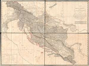 1812 Palma Map of the Illyrian Provinces: Slovenia, Croatia, Bosnia-Herzegovina, and Montenegro