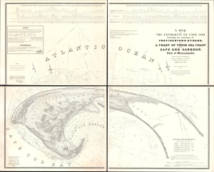 1836 Graham Wall Map of Provincetown, Cape Cod, Massachusetts