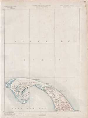 1890 U. S. Geological Survey Map of Provincetown, Cape Cod, Massachusetts