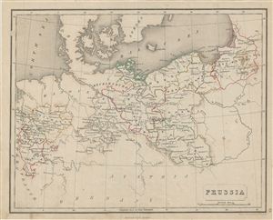 1845 Chambers Map of Prussia, Germany