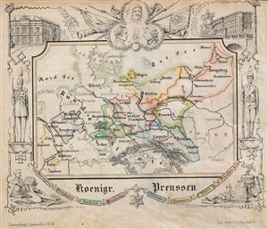 1846 Lowenberg Whimsical Map of Prussia