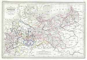 1843 Malte-Brun Map of Prussia, Germany