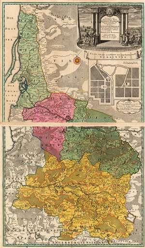 1735 Homann Heirs map of Prussian Lithuania