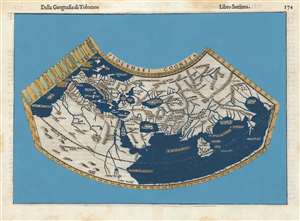 1599 Ruscelli map of the World According to Ptolemy