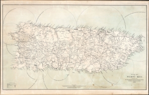 1899 War Department Spanish-American War Wall Map of Puerto Rico