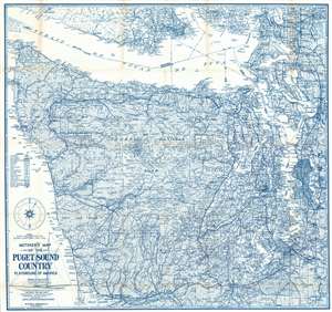 1957 Metsker Map of Olympic Peninsula, Washington