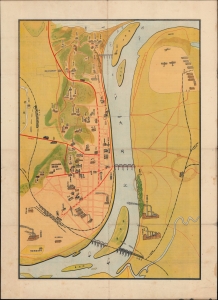 1930 Okuda Pictorial Map of Heijō (Pyongyang), Korea