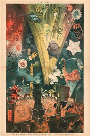 1882 Opper Satirical Cartoon Lampooning Gilded Age Republican Corruption