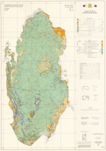 1980 Hunting Geology and Geophysics Arabic Geological Map of Qatar