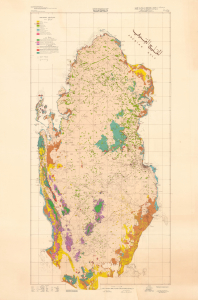 1970 Jaidah Bilingual Geological and Petroleum Map of Qatar
