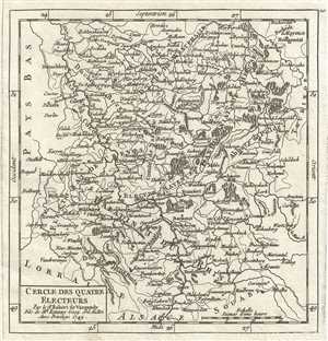 1749 Vaugondy Map of Electoral Rhenish Circle of Germany (Riesling Wine Region)