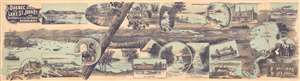 1898 Toronto Lithographing View and Map of the Quebec and St. John Railway
