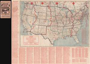 1924 Cram Radio Map of the United States and Canada