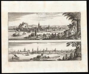 1638 Matthias Merian Views of Ragusa (Dubrovnik) and Negroponte (Chalcis)