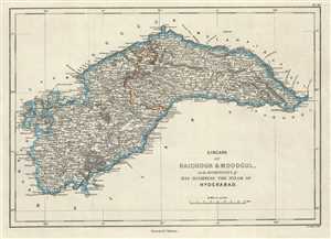 1854 Pharoah Map of the Raichur and Koppal Districts of Karnataka, India