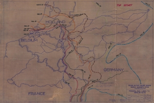 1944 World War II Second Military Railway Service Map of Western Europe